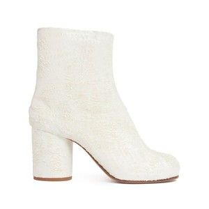 Maison Margiela Cylindrical-Heel Ankle Boots In Distressed Laser-Cut Suede - NWT